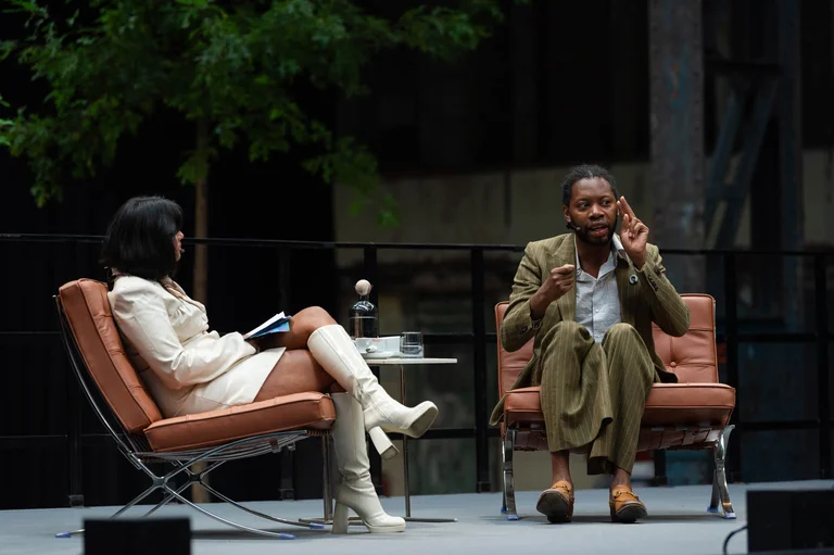 Fatima Khan and Jeremy O. Harris at the Jahrhunderhalle in Bochum