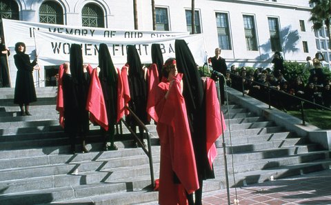 In Mourning and In Rage, 1977, Los Angeles City Hall, Performance by Suzanne Lacy and Leslie Labowitz