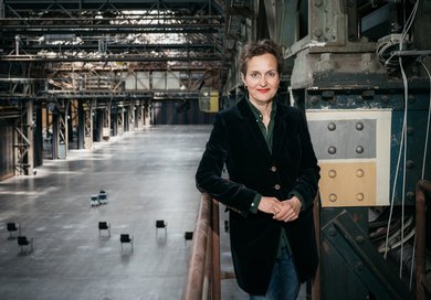 Barbara Frey, artistic director of the Ruhrtriennale 2021-2023, in the Jahrhunderthalle Bochum