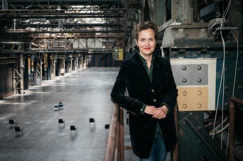 Barbara Frey, artistic director of the Ruhrtriennale 2021-2023, in the Jahrhunderthalle Bochum