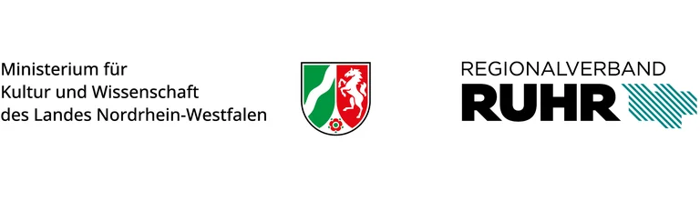 Logos des Ministeriums für Kultur und Wissenschaft des Landes Nordrhein-Westfalen neben dem des Regionalverband Ruhr